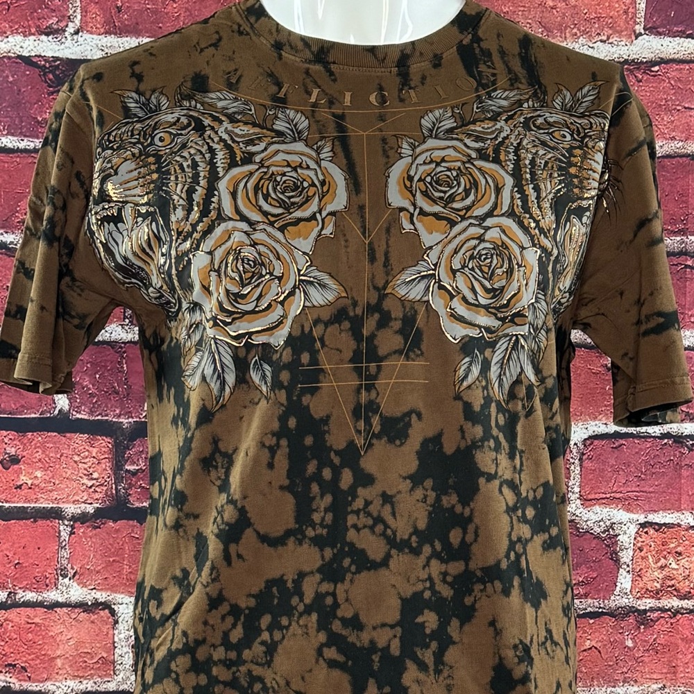 Affliction Men's Short Sleeve Graphic T-shirt - Black/Brown-Size: Large - NWOT - Picture 3 of 13